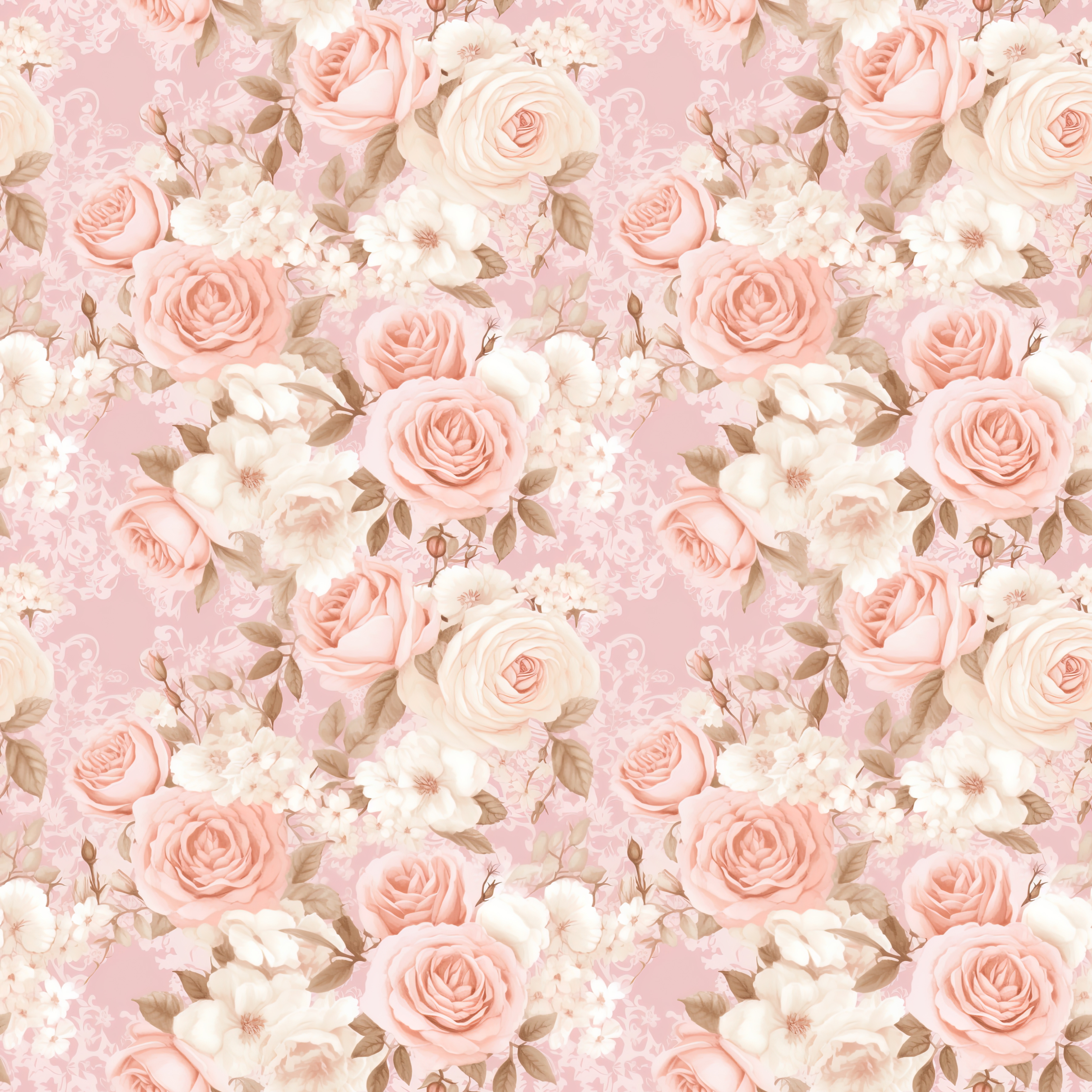 Blush and Cream Florals Background