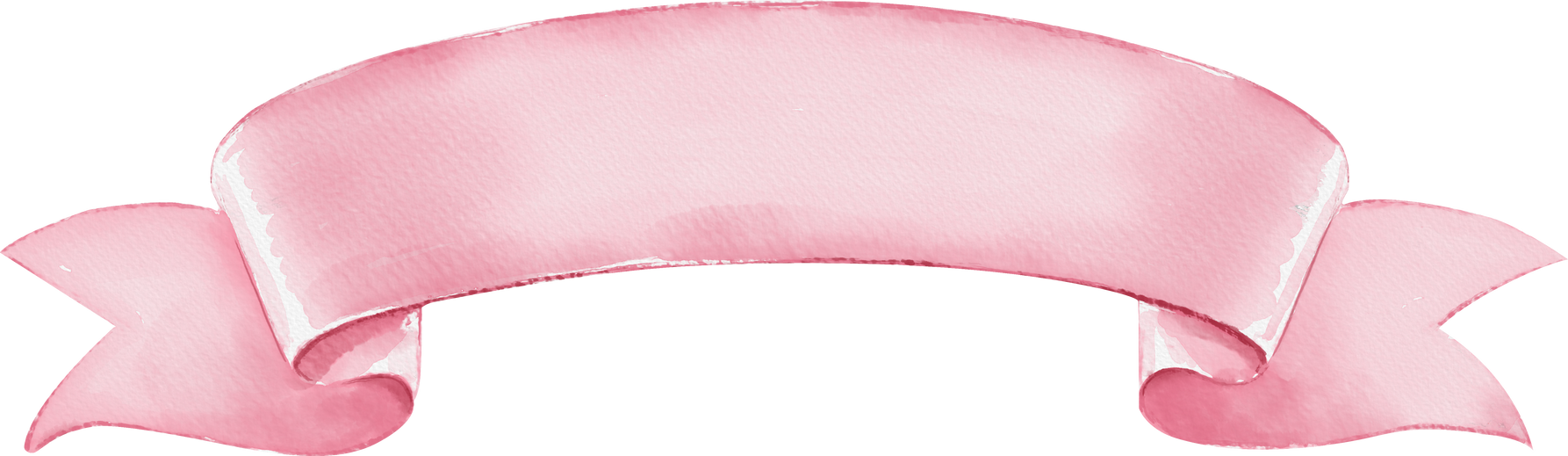 Watercolor Pink Ribbon Banner